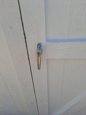 My lock handle on my Tuff Shed!