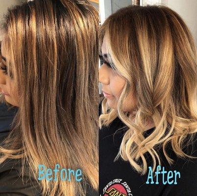 Buttery blonde balayage