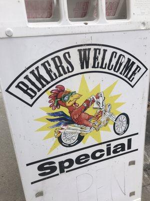 Bikers always welcome