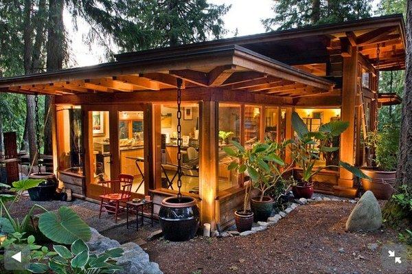 Timber frame forest home.