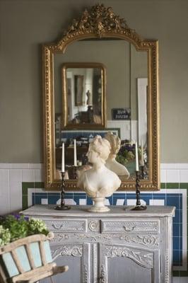 Antique furnishings, mirrors, art...all personally selected in France.