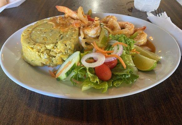 Mofongo con camarones