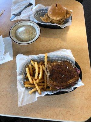 Classic Rueben and chicken fried chicken