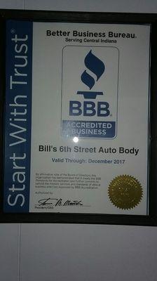 We are also A rated with the BBB