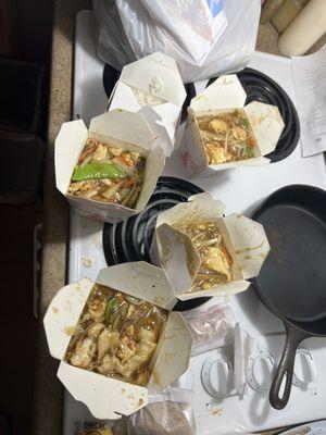 Two large orders of Chicken Chow Mein.