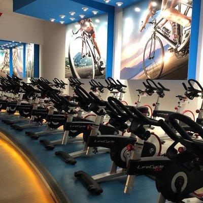 Beautiful group cycling room.