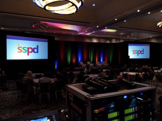 HD Projection, Digital Audio, Intelligent Lighting, Velour Drapery& Video Production.