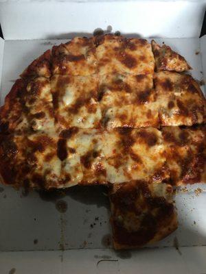 Cheese & Sausage pizza, perfectly cooked!