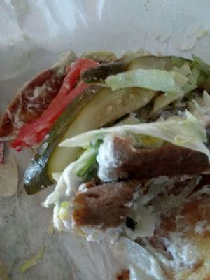 Sloppy gyro...add pickles