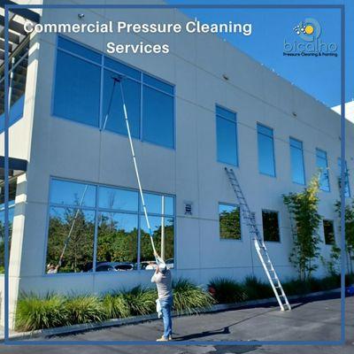 Commercial  pressure washing and windows cleaning.