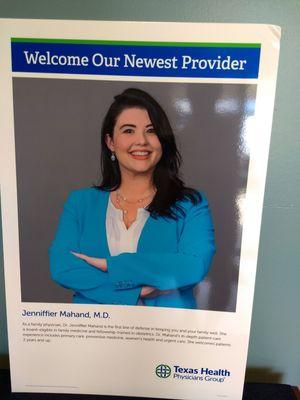 New doc. Jenniffier Mohand, M.D.