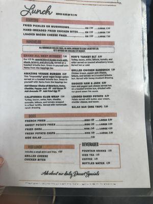 Lunch Menu