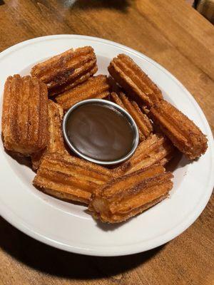 Churros with bourbon caramel dip