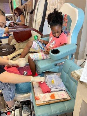 Kids chair manicure and pedicure