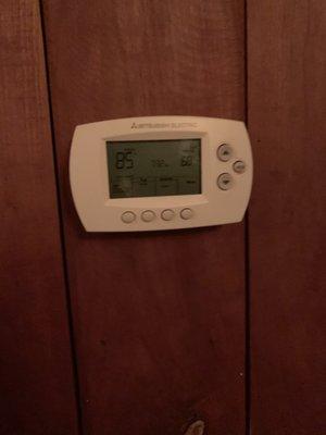 Indoor AC showing temp of 85 degrees