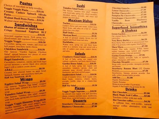 Fall 2015 Menu