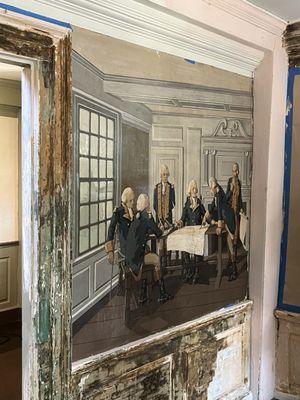 Cool but inaccurate wall painting featuring basically all George Washingtons