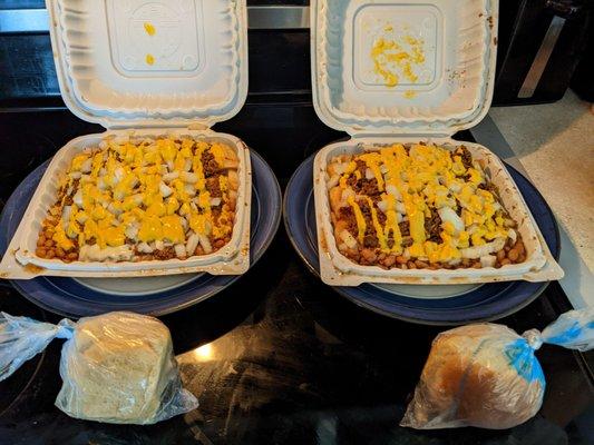 White Hot Plate & Cheeseburger Plate.