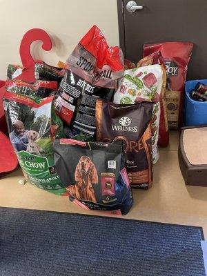 Donated food - for dogs in the community.