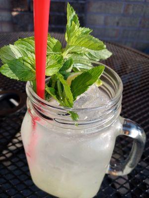 Muddled lime-mint mocktail