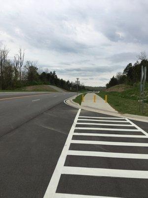 Parkway with wide accessible sidewalks