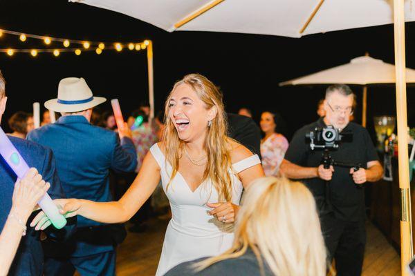 A happy and fun Bride