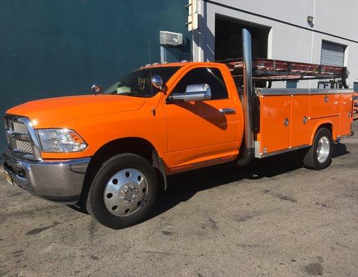 Here comes Chuck in his Big Orange Truck!