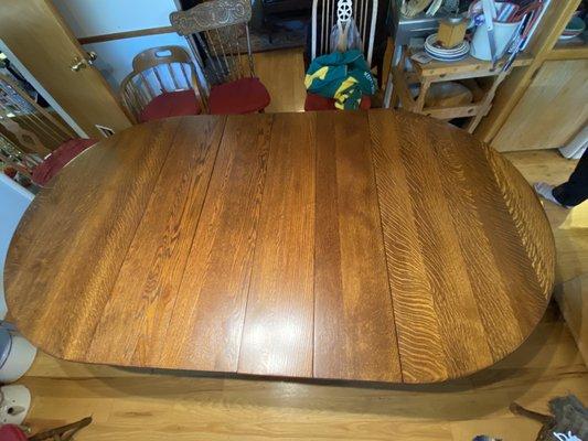 Finished table with all 4 refinished leaves.