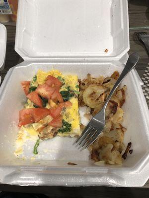 Veggie omelet with Home Fries