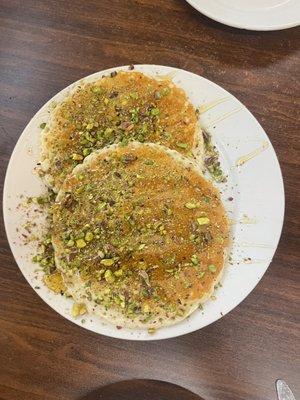 Pistachio honey pancakes were delicious