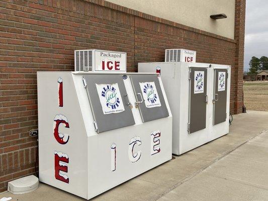 Ice freezers on the outside.