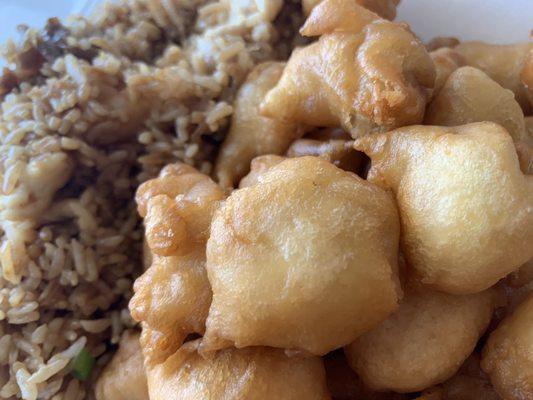 Sweet & sour chicken with combination fried rice