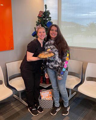 Big smiles all around as our thoughtful patient surprises us with treats during their appointment!  Thank you for brightening our day!