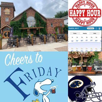 #happyfriday 

Join us from noon-9pm with #lunch on the #beergarden #happyhour 4-6pm & #dewittfootball on the big screen at 7pm