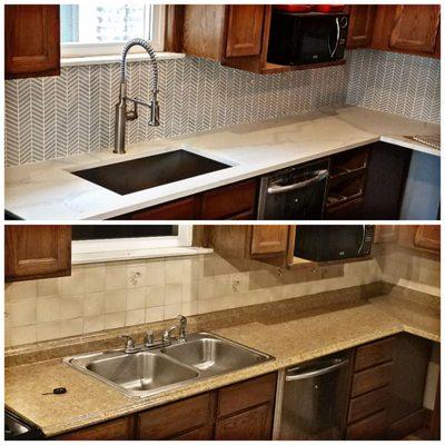 Compare counter and backsplash