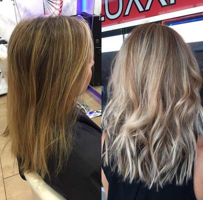 Blonde blonde blonde!!  Highlights and cut by Ashley W.  Love it!!!!!!