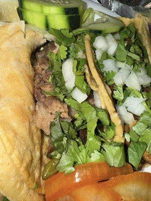 Delicious cabeza taco