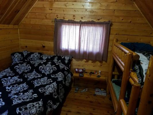 Interior of one of our cabins,  don't forget to being your own bedding