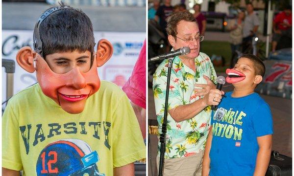 Joe's interactive mask or Mic Mouth routines (done with adults and kids and at at schools)