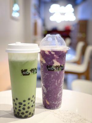 H1. Cheese Foam Uji Matcha & J2. Purple Yam Bubble Milk Tea Swirl