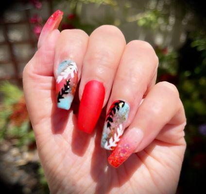 Amazing tropical nails done by Miley. Love my nail artist. She does a beautiful job every single time. Love this!