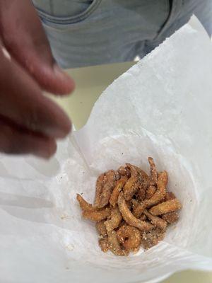 Mega loopy fries with garlic and Parmesan -- which is too salty