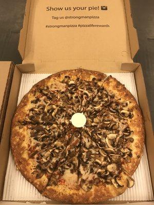 Double mushroom vegan pizza