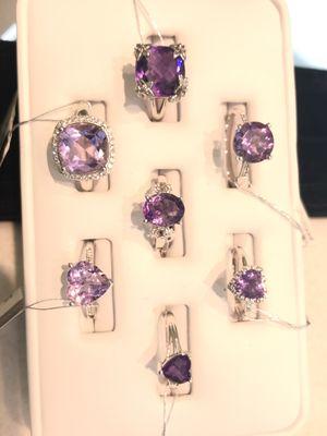 Natural amethyst rings.