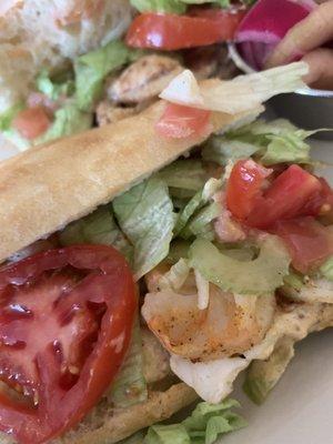 Blackened Shrimp and Cod PoBoy