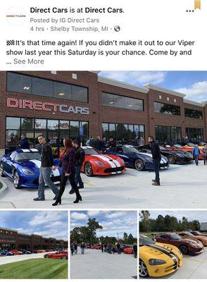 Saturday 6-13. Dodge Viper car show!