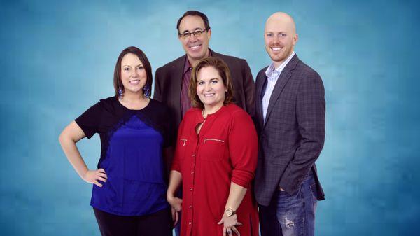 Meet the Team Amber Payne, Brad & Kari Witt and Tyler Bundy. All working hard for our clients.