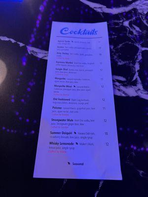 Cocktail Menu