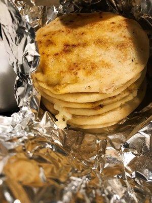 6 pork, beans, cheese pupusa