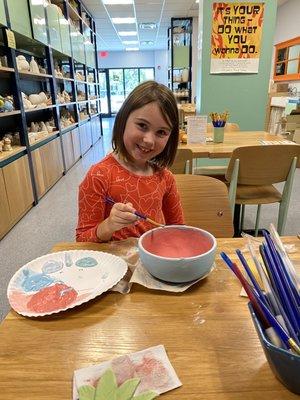 Fun painting a ceramic cereal bowl